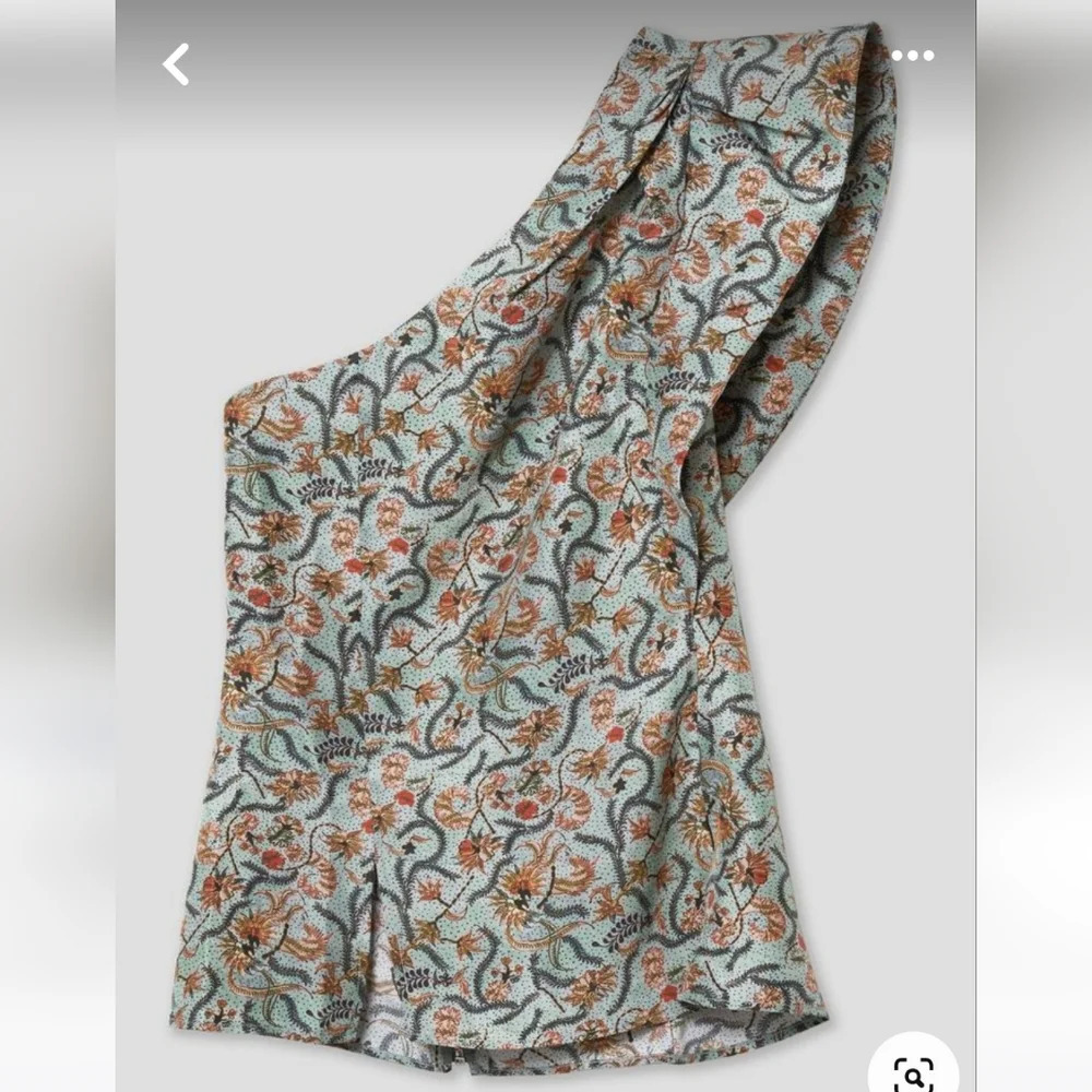 Isabel Marant one shoulder silk tank top blouse floral size 36 small XS